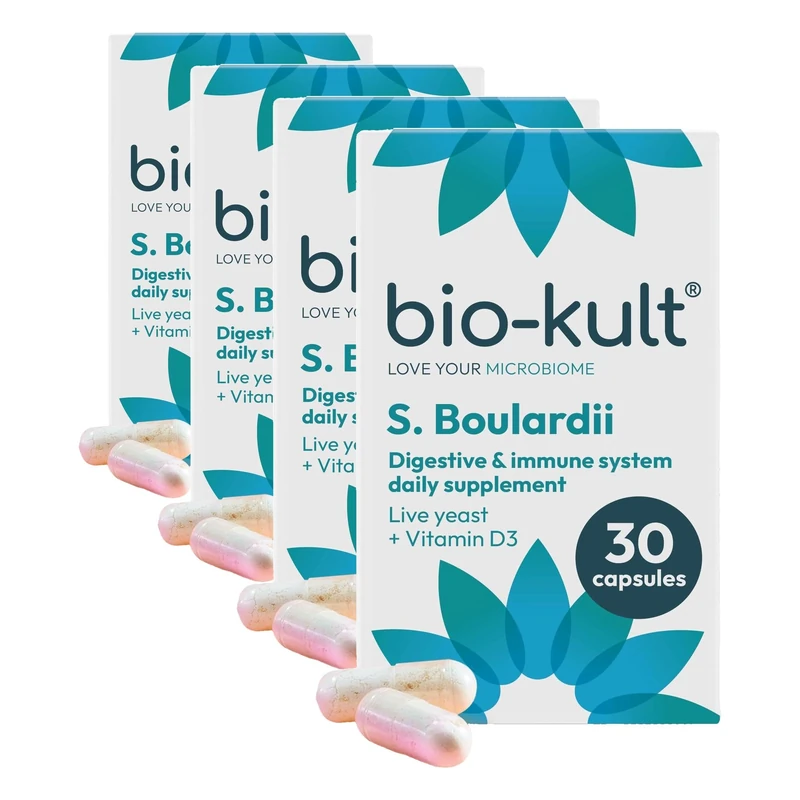 Bio-Kult S. Boulardii + Vitamin D3 – Saccharomyces Boulardii Yeast with Preplex Prebiotics for Gut & Immune Support – Resilient Live Yeast Culture – Suitable for Travel & Antibiotics – 30 Capsules - Image 1