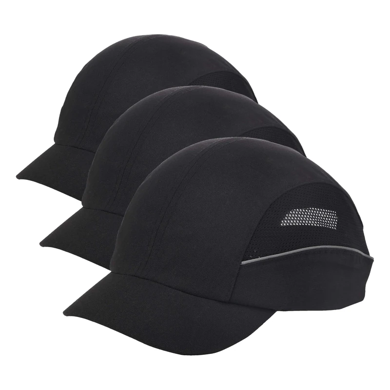 Ultimate Industrial HPBC_PREM-BLACK Deluxe Vented Bump Cap, Black (Pack of 3) - Image 1