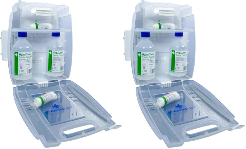 Safety First Aid Group E459T Eye Wash Kit Wall Mounted with 2 x 500 ml Bottles (Pack of 2)