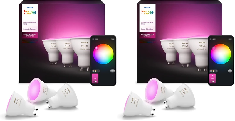 Philips Hue GU10 – Smart Spotlight – (6-Pack) White and Colour Ambiance