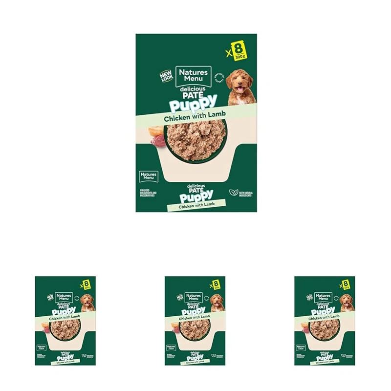 Natures Menu - Wet Dog Food - Pouches for Puppy/Junior Dogs with Chicken & Lamb - 8 x 300g (Pack of 4) - Image 1