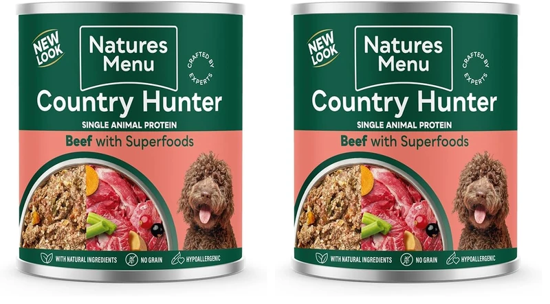 Natures Menu Country Hunter Dog Food Can Beef with Superfoods (6 x 600g) (Pack of 2) - Image 1