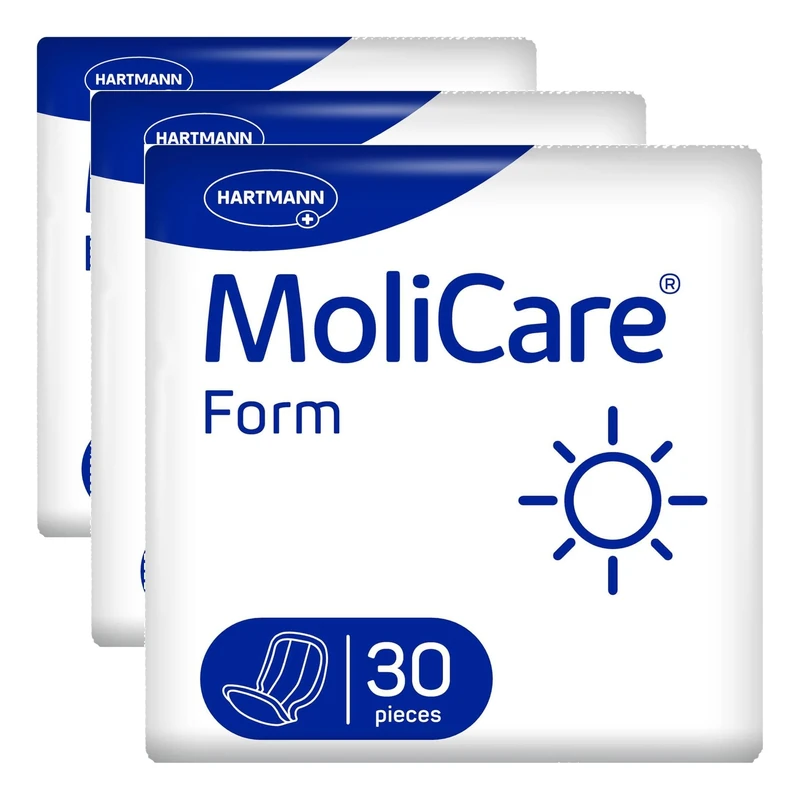 MoliCare® Form Day – Large Incontinence Pads for Moderate to Heavy Incontinence During The Day for Women and Men | Reliable, Absorbent & Discreet | 30 Items (Pack of 3)