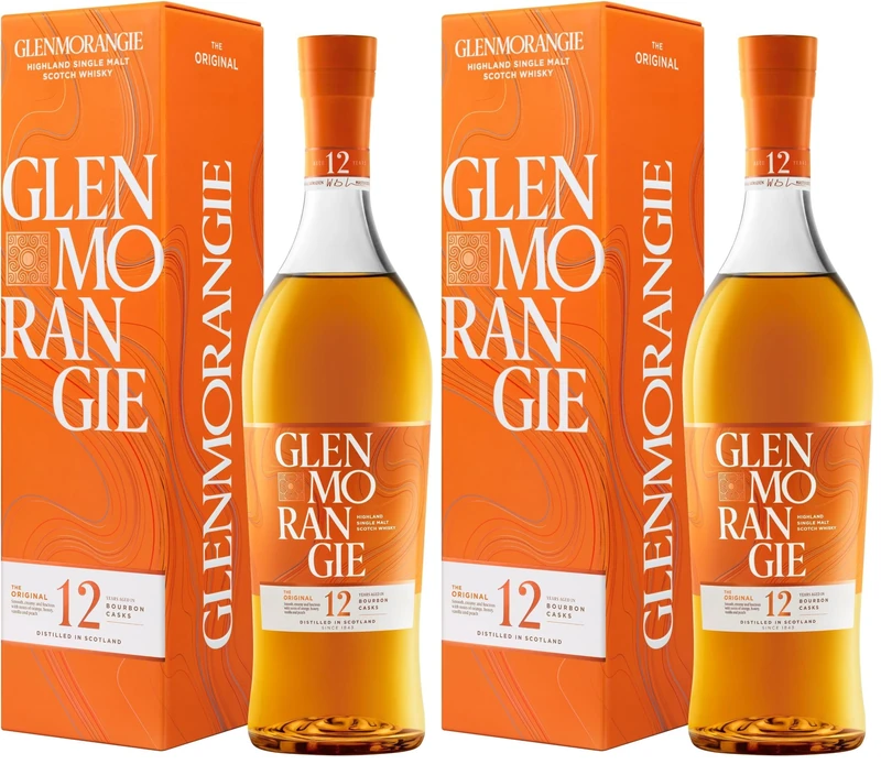 Glenmorangie The Original 12 Years Old Single Malt Whisky, Aged in Bourbon Casks, Gift Box, 70cl (Pack of 2)