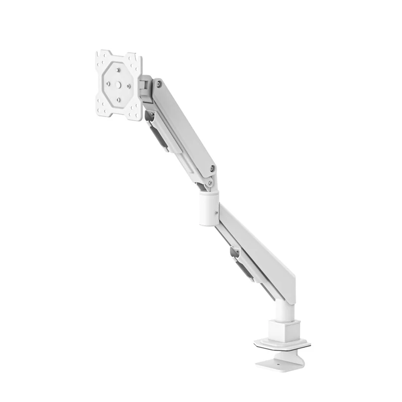 Hama Monitor Mount, 1 Monitor, 17-35 Inches (Gas Lift, Monitor Arm Fully Movable, Swivelling, Tilt, Height Adjustable, 360° Rotation, Ergonomic Working, with Cable Management) White