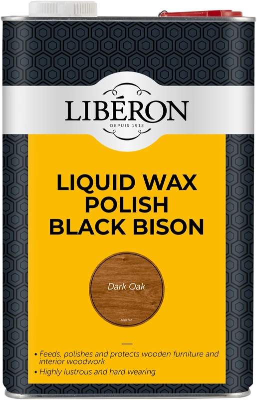 Libéron Liquid Wax Polish Black Bison for Wood, Dark Oak, 5L