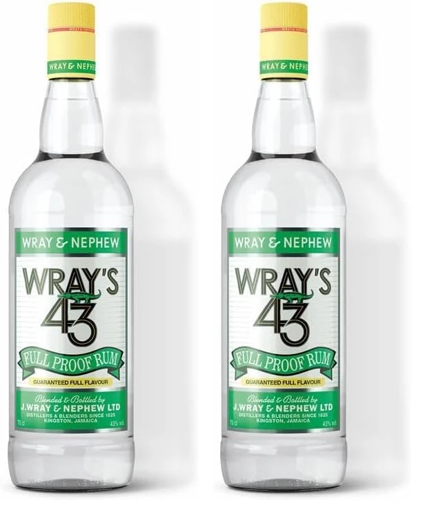 Wray’s 43 70cl, 43% vol – White Full proof Jamaica Rum (Pack of 2)