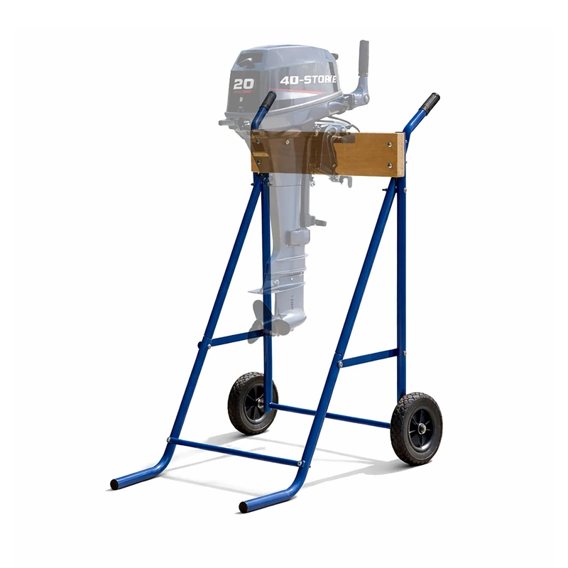 Relaxdays Outboard Motor Stand, Storage & Transport, Long-Shaft Outboard up to 100 kg, Steel Holder, Blue