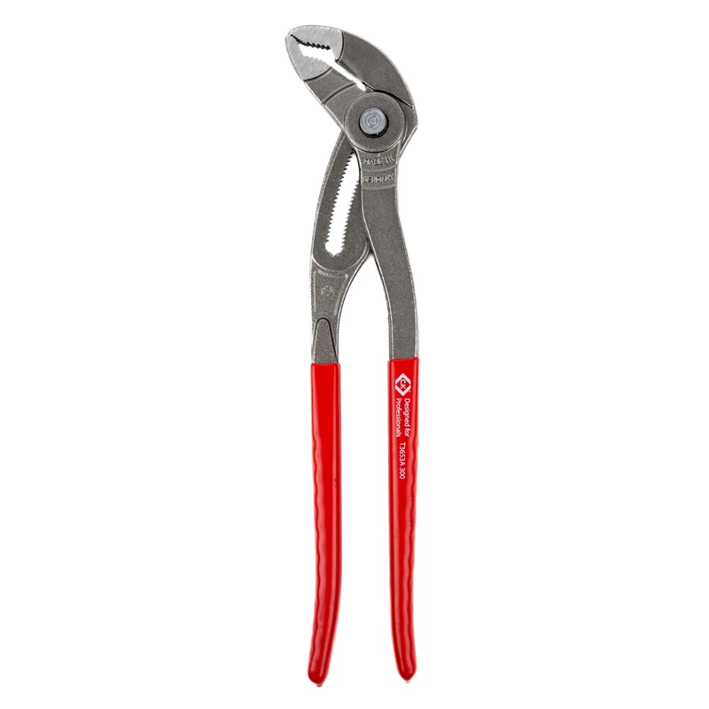 C.K Tools Push Button Water Pump Pliers, 300mm Slim Jaw Adjustable Plumbing Grips for Pipes, Taps and Fittings, 70mm Capacity, Box Joint Chrome Vanadium Steel, Hardened, Made in Germany CK T3653A 300