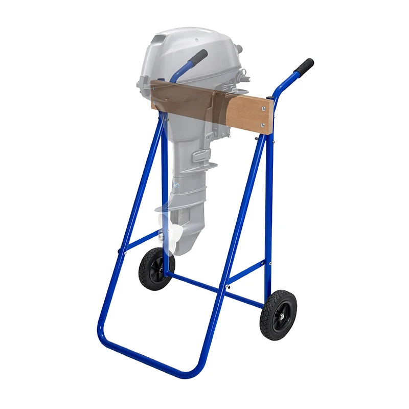Relaxdays Outboard Motor Stand, Storage & Transport, Long-Shaft up to 100 kg, Steel Holder, Blue