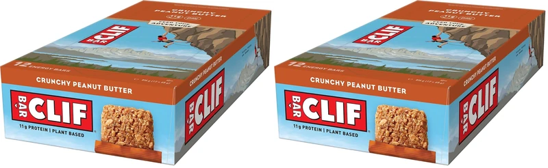 CLIF BAR | Energy Bar - Protein Bar | Crunchy Peanut Butter |Plant-Based Protein Bar for Running, Marathon Training, Cycling & Endurance Sports | 12 x 68 g (Pack of 2)