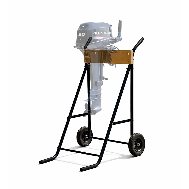 Relaxdays Outboard Motor Stand, Storage & Transport, Long-shaft up to 100 kg, Steel Holder, Black