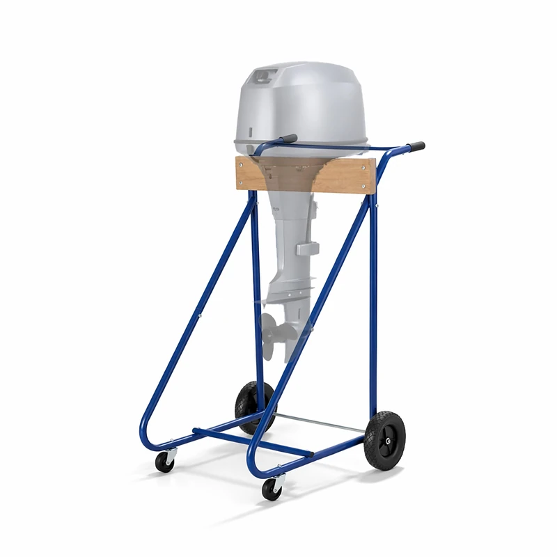 Relaxdays Outboard Motor Stand, Storage & Transport, Outboard up to 150 kg, Steel Motor Holder, Blue - Image 1