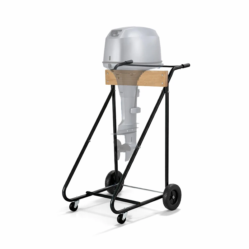 Relaxdays Outboard Motor Stand, Storage & Transport, Long-Shaft Outboard up to 150 kg, Steel Holder, Black