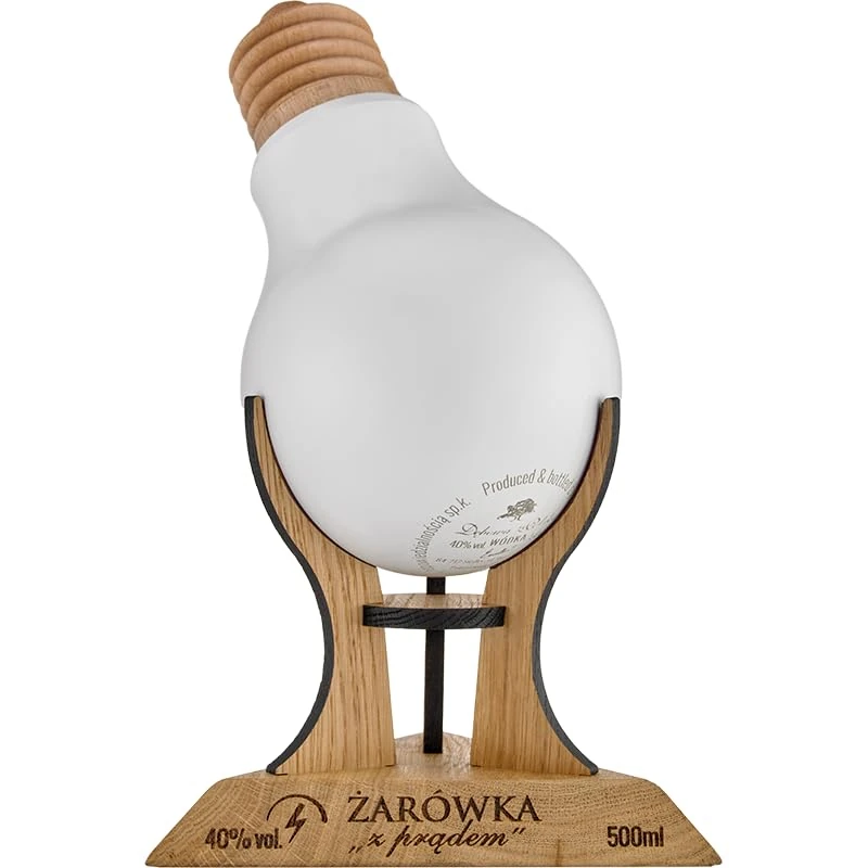 Debowa Vodka Light Bulb 500ml, 40% ABV Luxury Polish Spirit, Unique Lightbulb Shaped Bottle, Gift for Electricians & Vodka Enthusiasts