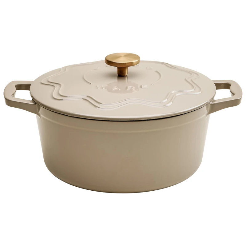 Judgeware Enamelled Cast Iron Dutch Oven Casserole Dish with Lid (Mushroom)