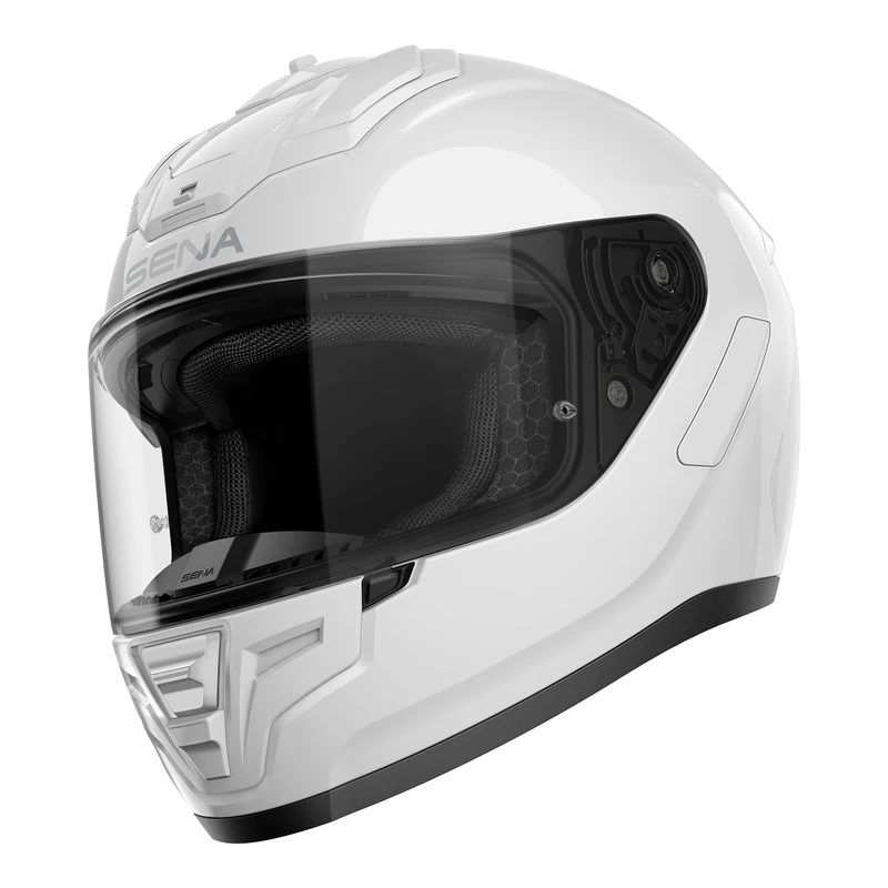 Sena Phantom Unplugged Premium Full-Face Motorcycle Helmet with Fiberglass Composite Shell, Communications-ready (Gloss White, XXL)