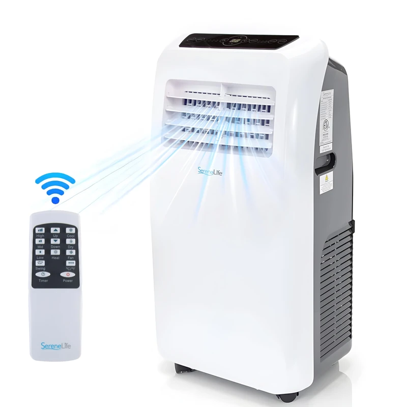 SereneLife Air-conditioning Unit, Portable Air Conditioner 12000 btu, Dehumidifier, Window Vents, Remote Control, LED Display, 24 Hour Timer, AC for Home and Office