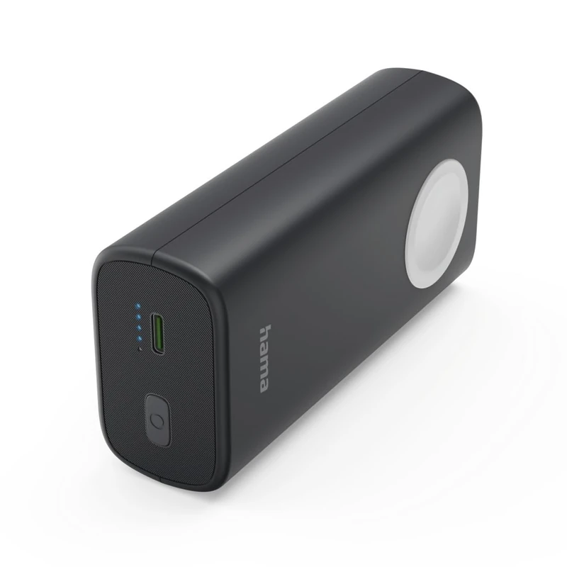 Hama "Watch" Power Pack, Wireless for Apple Watch, 10000 mAh, Output: USB-C, Black