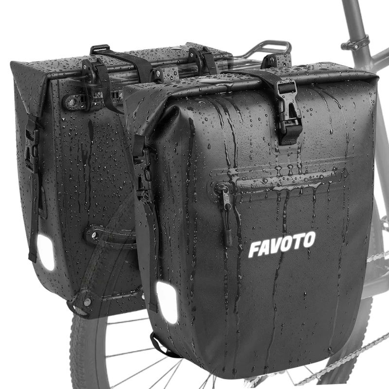 Favoto Waterproof Bicycle Bags for Pannier Rack, 24 L x 2