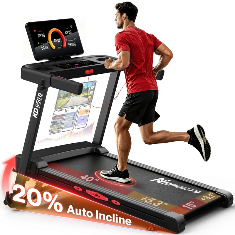 Neezee Treadmills for Home Foldable, 16km/h, 20% Auto Incline, 150kg Weight