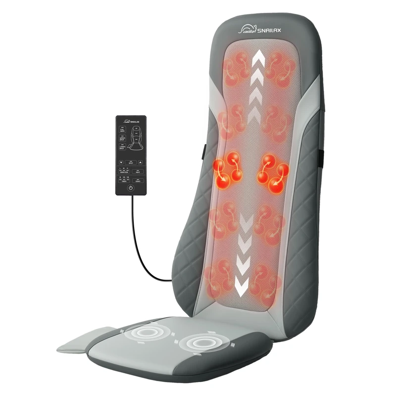 Snailax Heated Back Massager with Shiatsu Kneading and Rolling — Deep Tissue Pain Relief, Extended Massage, Full Back Coverage for Home or Office Use - Image 1