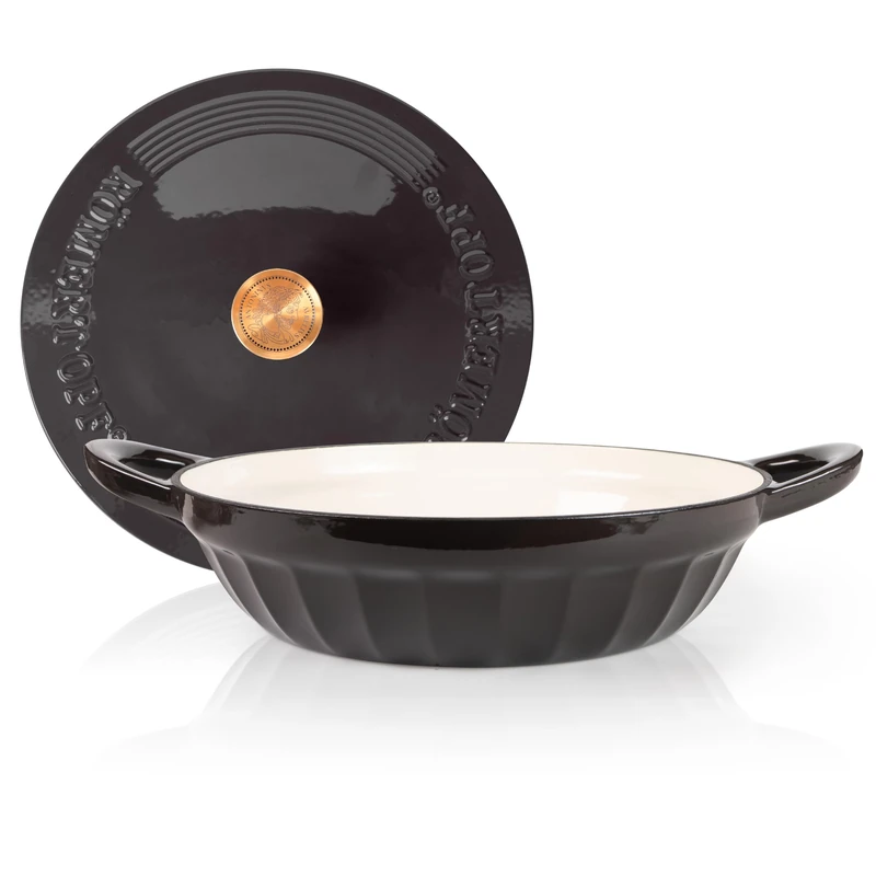 Römertopf Cast Iron Sauté Pan with Lid 28 cm - Enamel Saute Pan, All Hobs Including Induction, Oven-Safe 250 °C, Searing and Braising, PFAS Free, Anthracite