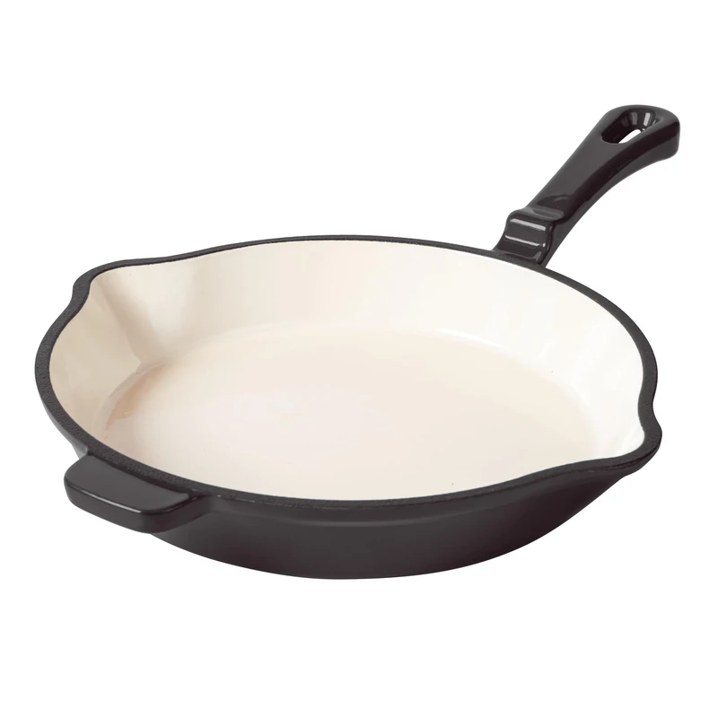 Römertopf Cast Iron Frying Pan 28 cm - Enamel Pan, All Hobs Including Induction, Oven-Safe 250 °C, for Steaks, Fried Potatoes, Fish Frying Dishes, PFAS-Free, Anthracite