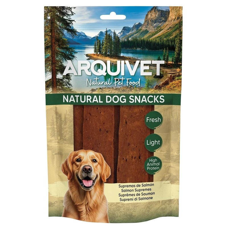 Dog Snacks (Pack of 12) - Salmon Supremes 100gr, Natural Dog Snacks - Arquivet