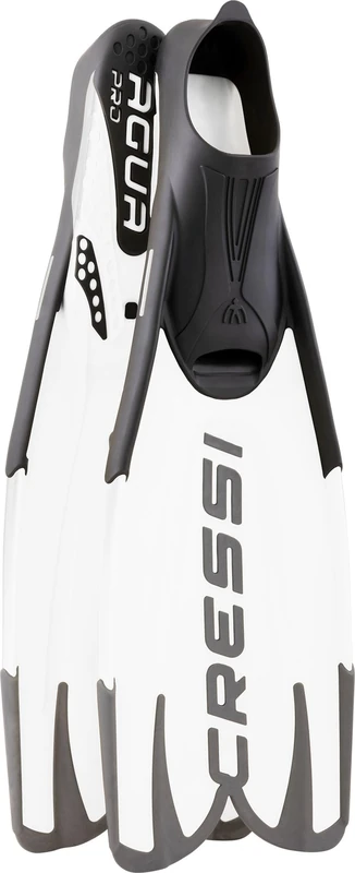 CRESSI since 1946 - Agua Pro - Full Foot Fins Ideal Pocket Snorkeling Freediving Swimming and Scuba Diving Thanks to Their Sturdy and Reliable Construction - White - UK 3/4