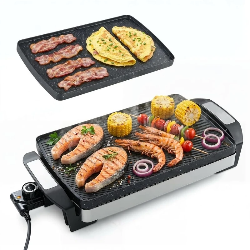 GiantexUK Teppanyaki Grill, 1500W Non-Stick Electric BBQ Griddle