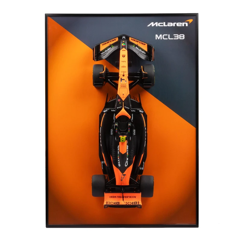 Bburago McLaren MCL38 RC F1 Car, Lando Norris #4, 1:10 Scale, with Photo Frame Display