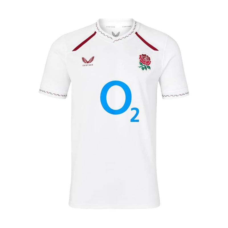 Castore England Rugby Men's Home Replica Short Sleeve Shirt, White, 5XL