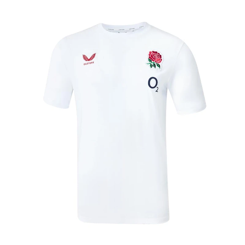 Castore England Rugby Men's Off Pitch Tee, White, 4XL