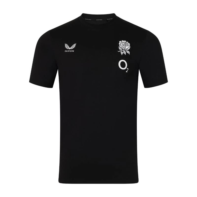 Castore England Rugby Men's Off Pitch Tee, Black, XXL