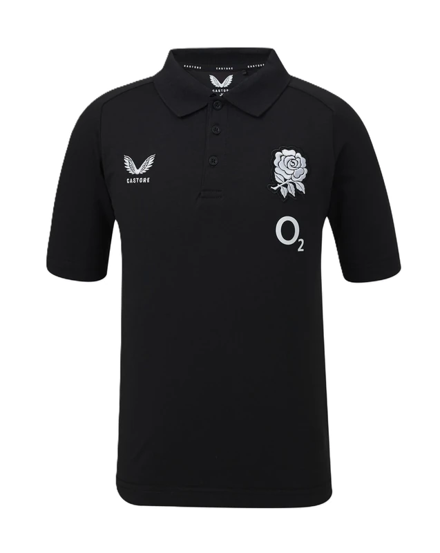 Castore England Rugby Women's Off Pitch Polo, Black, 24 - Image 1