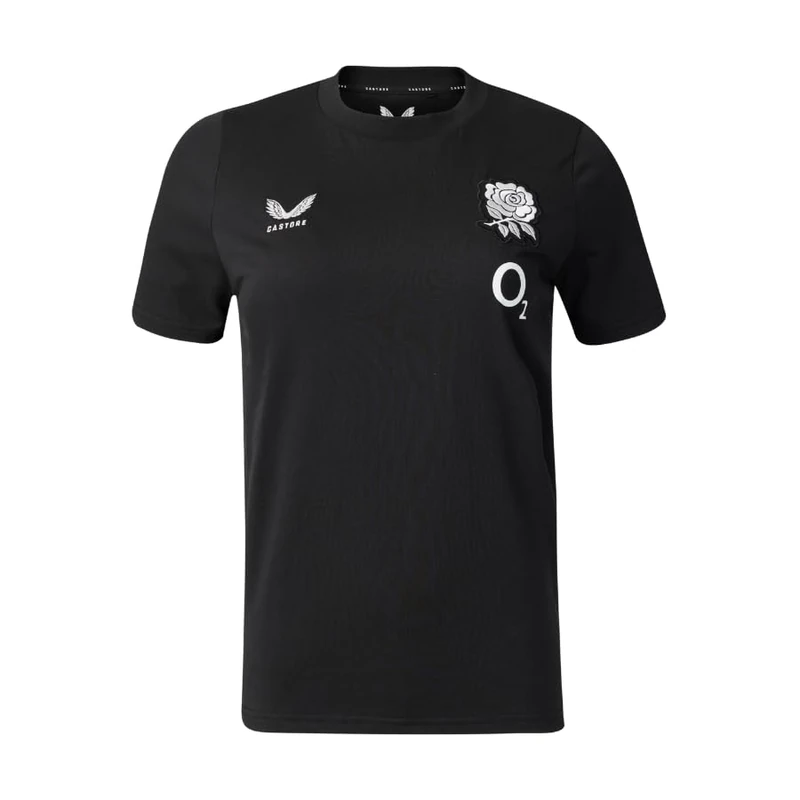 Castore England Rugby Women's Off Pitch Tee, Black, 12