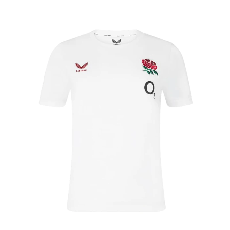 Castore England Rugby Women's Off Pitch Tee, White, 6