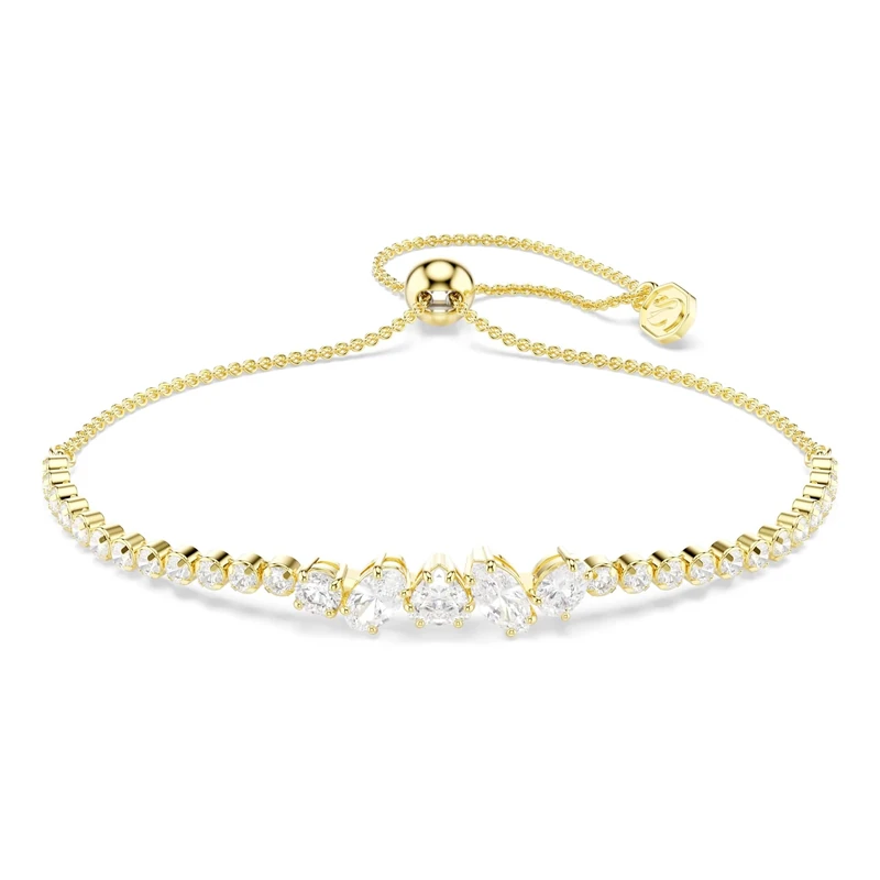 Swarovski Mesmera Bracelet, Mixed Cuts, White, 18K Gold Finish