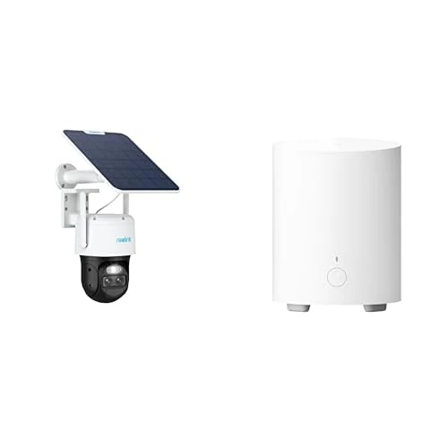 Reolink TrackMix Solar PTZ Camera + Home Hub Mini | Dual Lens 360° Security Camera with Auto Tracking, Auto Zoom, 3K+ Colour Night Vision and Local Storage