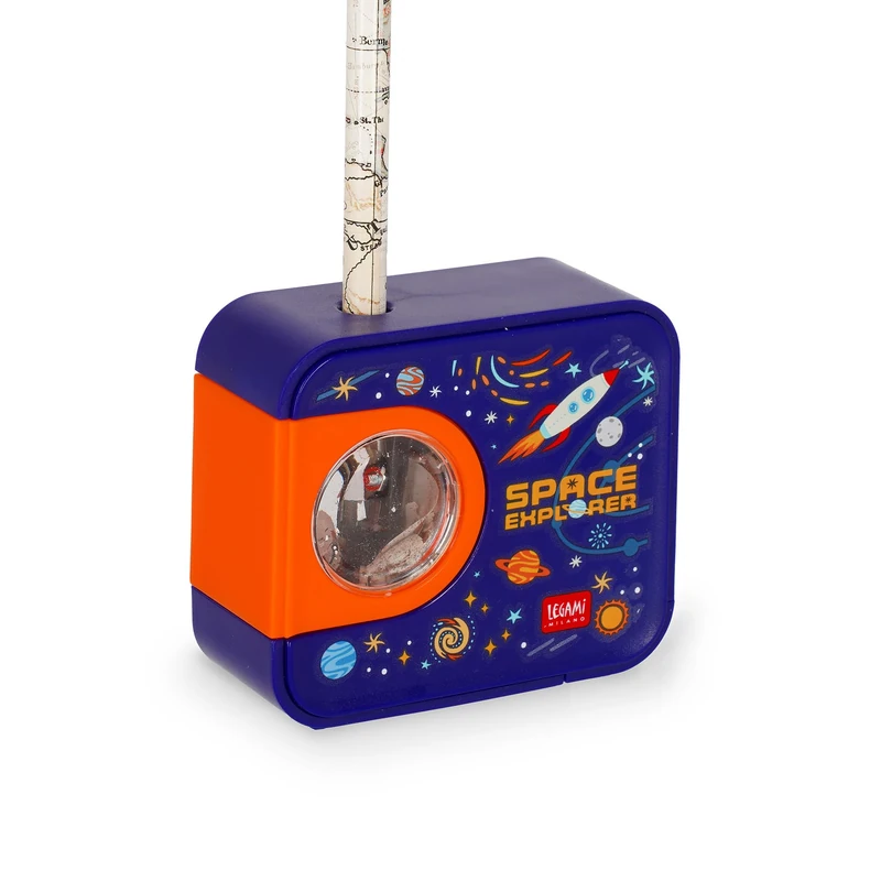 Legami - Electric Tempering Top of the Tip Space Theme with Tank for 6-8mm Diameter Pens 1 AA Battery Not Included Plastic 7.9 x 6.9 x 2.9 cm