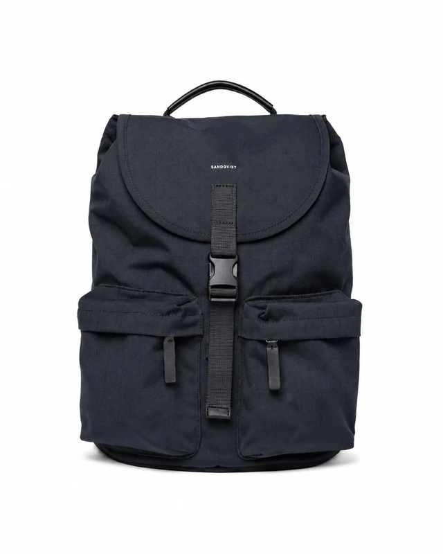 Sandqvist Everyday Backpack 16”, 17.5L, Black, Water-Resistant Laptop Backpack, Recycled Polyester