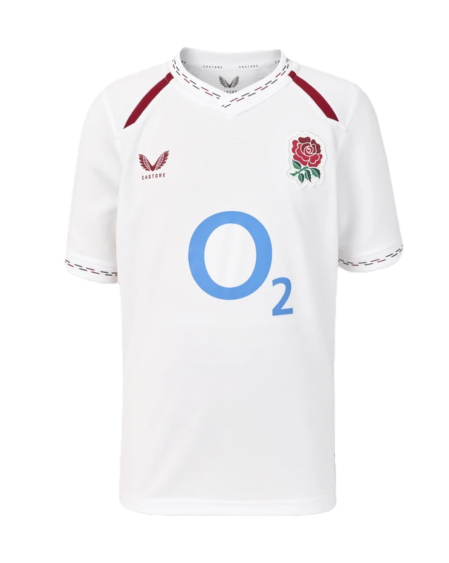 Castore England Rugby Unisex Home Pro Shirt Retail, White, 14 Years