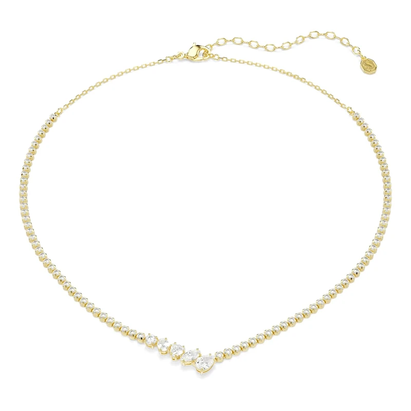 Swarovski Mesmera Necklace, Mixed Cuts, White, 18K Gold Finish