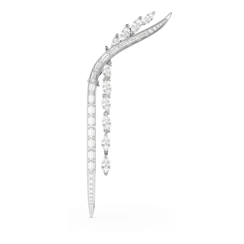 Swarovski Mesmera Brooch, Mixed Cuts, White, Rhodium Plated