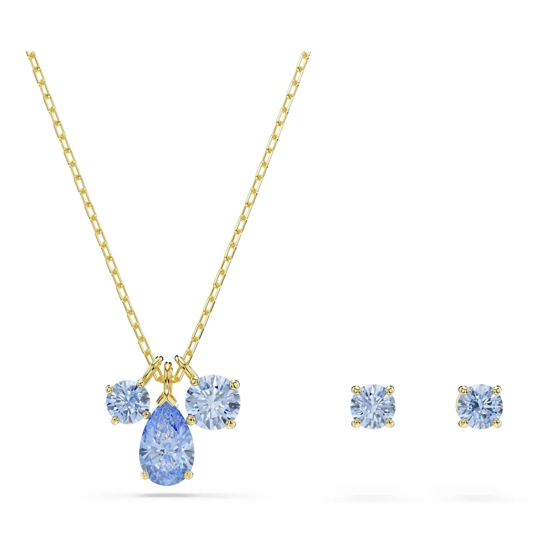 Swarovski Mesmera Set, Set (2), Mixed Cuts, Blue, 18K Gold Finish