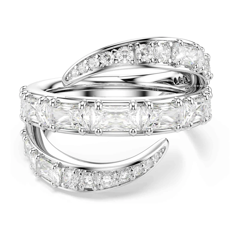 Swarovski Vienna Ring, Mixed Cuts, Swan, White, Rhodium Plated