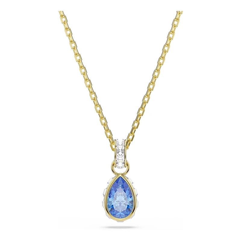 Swarovski Chroma Pendant, Pear Cut, Blue, 18k Gold Finish