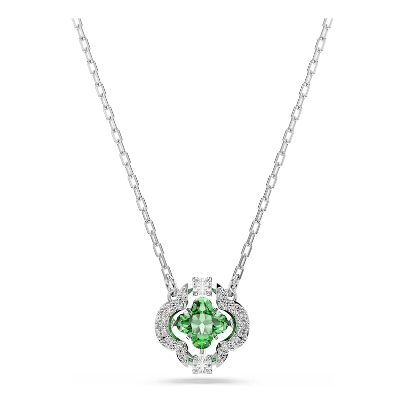 Swarovski Una Angelic Pendant, Mixed Cuts, Green, Rhodium Plated