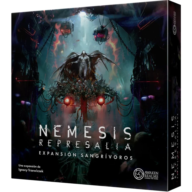 Awaken Realms Nemesis: Bloody Retaliation, Expansion with 45 Miniatures of Psychic Intruders, Mind Control and New Mechanics, From 14 Years, From 1 to 5 Players, 120 Minutes, Spanish